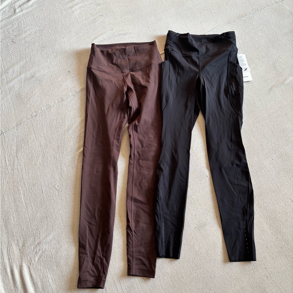 Lululemon sz 6 fast and free 28” NEW bundle Black and Brown
